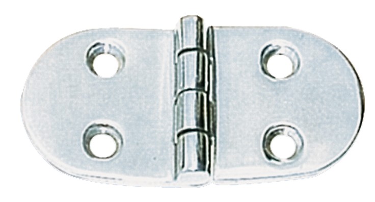 Inox zaokrožen tečaj (pant) 75x40 mm, AISI 316 visoki sijaj