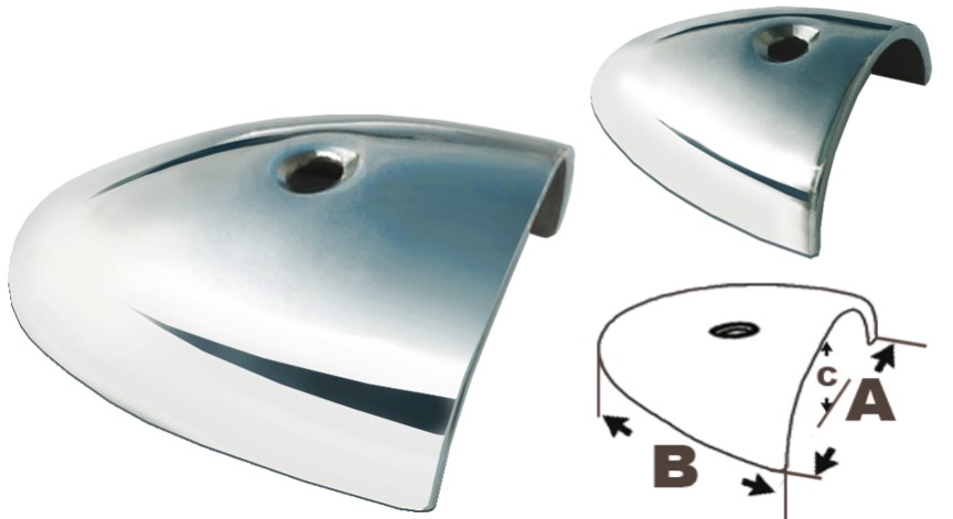 Zaključek profila, inox, 45x40x22 mm