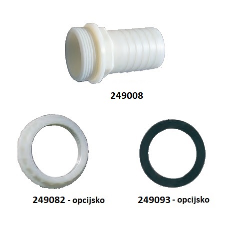 Priključek za rezervoar 1/2", raven, PVC - 13mm