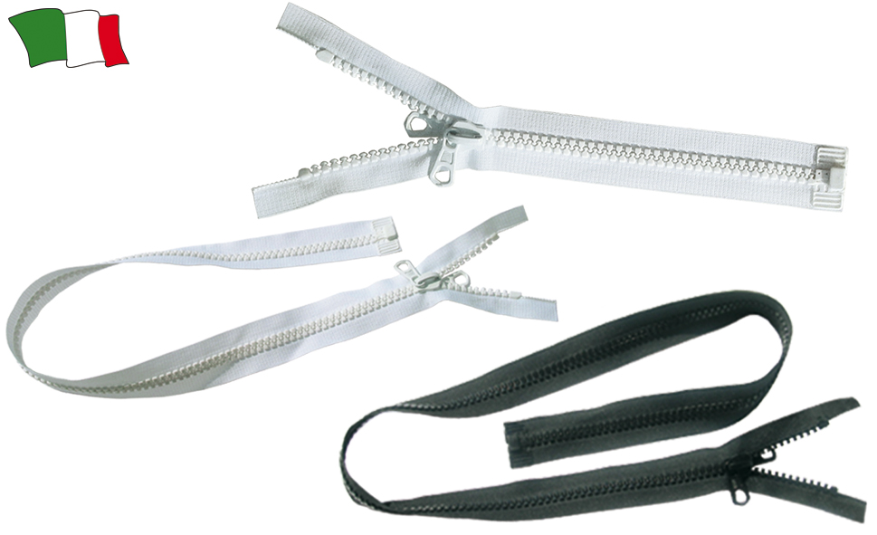 Zaključena bela zadrga za cerade ojačana, dolžine 200 cm