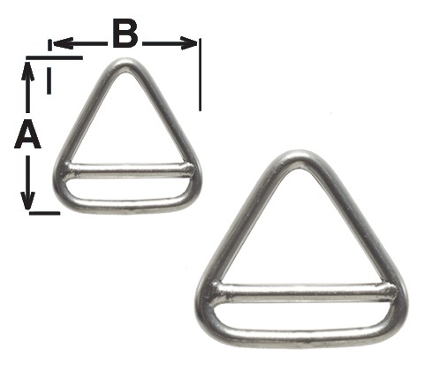 Trikotnik inox s prečko, 54x55 mm