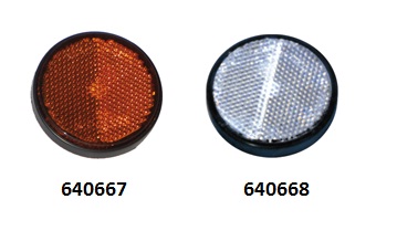 Odsevnik, bel okrogel