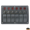 Stikalna plošča Rocker 9-32V, 6 gumbov rocker 90x160mm