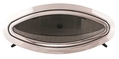 Bočno ovalno inox okno 461 x 203 mm