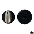 Črn in kromiran nadomestni gumb premera 34 mm