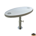 Ovalna miza 70x50 cm, dvodelna teleskopska alu noga, višina 40-70 cm