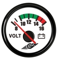 Voltmeter, črn-bel 12V