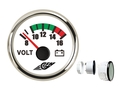 Voltmetar, inox-bijeli 12V