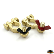 Par bronastih priključkov za baterije