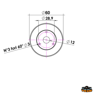 Halogenska 360° navigacijska luč črno ohišje višina 60 mm
