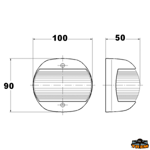 Halogenska luč Stella Polare, 112,5° rdeča, 12V ohišje črne barve