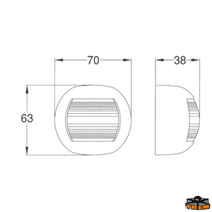 Orsa Easy LED navigacijska, 70x63x38mm, bela,  225°