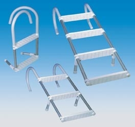 Aluminijasta lestev 5 stopničk, 135x35cm za gumenjake