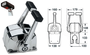 Dvojna ročica za upravljanje motorjev Ultraflex B78 z trim gumboma