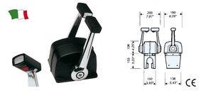 Dvostruka crna ručica za upravljanje motorima Ultraflex B79 s trim gumbima
