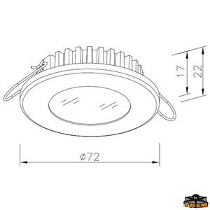 Vgradna montažna LED stropna svetilka, belo ohišje