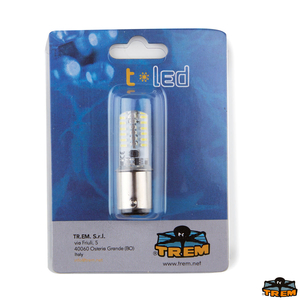 LED žarulja BAY15D s bočno pomaknutim iglicama za navigacijska svjetla, topla bijela, sa smolnim premazom
