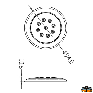 LED stropna svetilka brez vgradnje, premer 94 mm