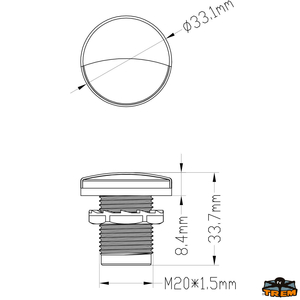 Ugradbena LED uslužna svjetiljka, inox poklopac, 33 mm