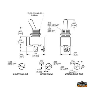 Preklopno stikalo Carling switch 4150B, OFF-ON