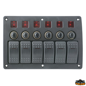 Stikalna plošča Rocker 9-32V, 6 gumbov rocker 90x160mm