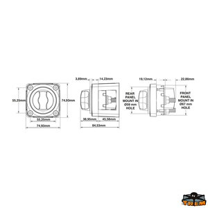 Prekidač baterije Mini 300A 48V s gumbom, model 6005B