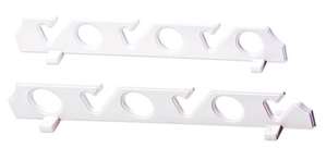 Belo PVC stensko držalo za 6 palic