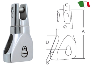 Vrtljiva varnostna sidrna sponka iz inoxa, za verigo Ø 6-8mm