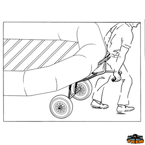 Voziček za sprednji transport gumijastih čolnov premer kolesa 360 mm