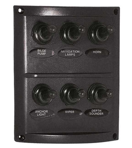 Stikalna plošča ''New Classic Black'', 6 varovalk