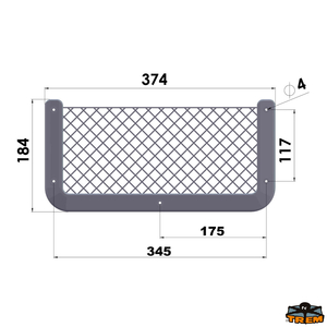 Nosilec predmetov, mreža bele barve 180x365 mm