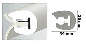 Bočni profil PVC 35, bel
