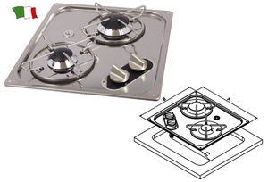 Dvojni vgradni plinski kuhalnik