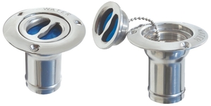 ČČep inox za dotok vode, fi35mm, modra označba