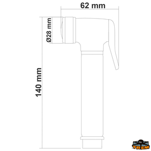 Tuš ročica 140 mm, kromirana medenina, gumb, 1/2 cole moški priklop
