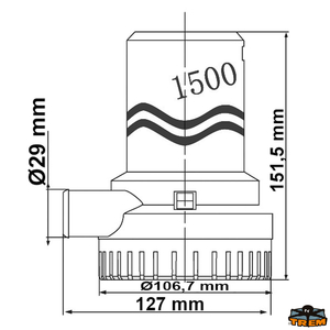 Kalužna črpalka 1500GPH 12V 8A