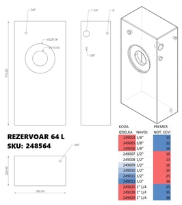 Spremnik pitke vode 64 lt