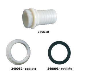 Priključek za rezervoar 1/2", raven, PVC - 20mm