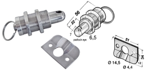 Ključavnica inox 58x21mm z gumbom