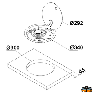 Plinski štedilnik, 1 gorilnik, model FN1345