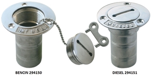 Palubni čep inox za gorivo, fi 38 mm