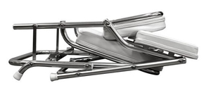 Bel oblazinjen zložljiv inox stol mod. Venere