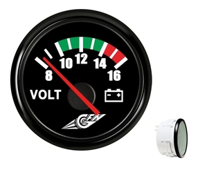 Voltmeter, črn 12V
