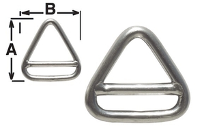 Trikotnik inox s prečko, 60x65 mm