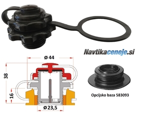 Ventil in čep za pomožne čolne