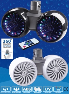 Zvočnik WAKETOWER vodoodporni vrtljivi 360°, LED črni