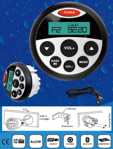 Radijski prijemnik, okrugli, USB, MP3, Bluetooth, AUX