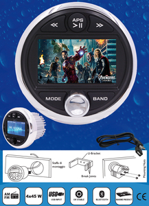 Stereo sistem MP4 Bluetooth H301, 3" TFT, IP66