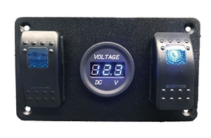 Stikalna LED plošča, vodoodporna, voltmeter, 2 stikali