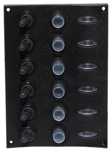 Stikalna plošča z 6 stikali in varovalkami LED